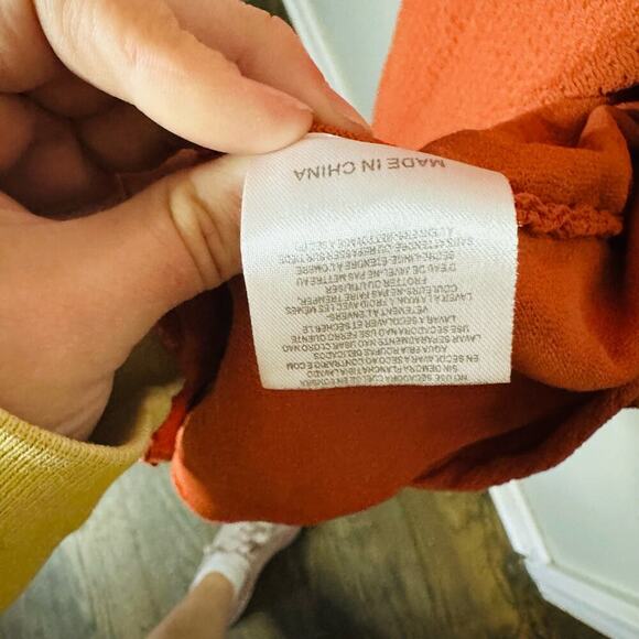 The Jetset Diaries Flowers on the Wall Rustic Orange Wrap Tie Dress Size Large - Picture 10 of 11